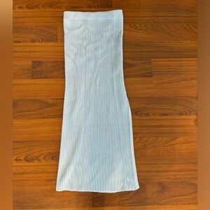 Princess Polly long ribbed blue skirt